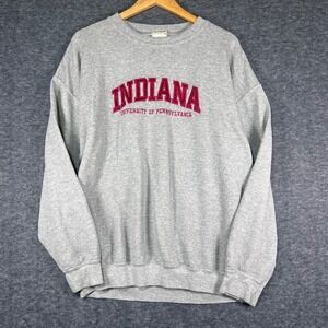 Indiana University of Pennsylvania Crewneck Sweatshirt Gray Embroidered Logo